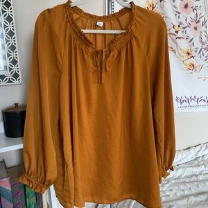 Gold Boho Peasant Blouse